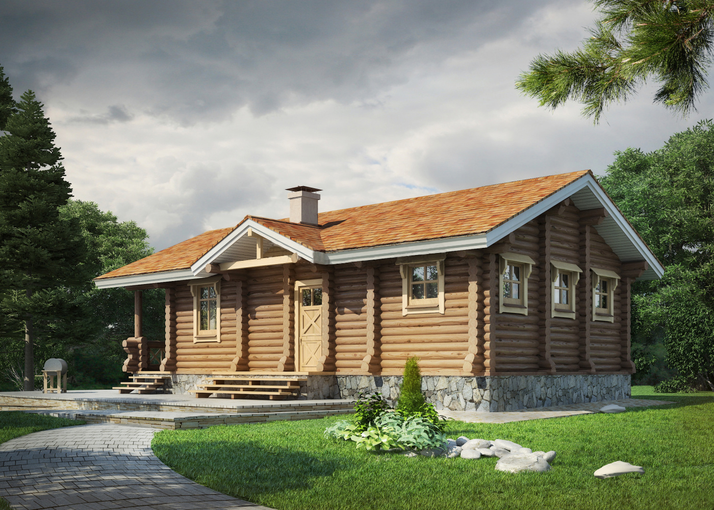 Дом из бревна VZ-163 